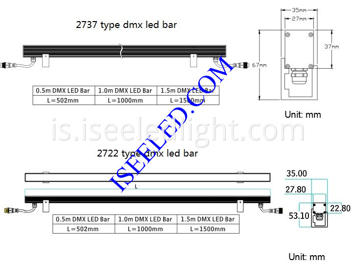 DMX512 RGB LED Bar Lights